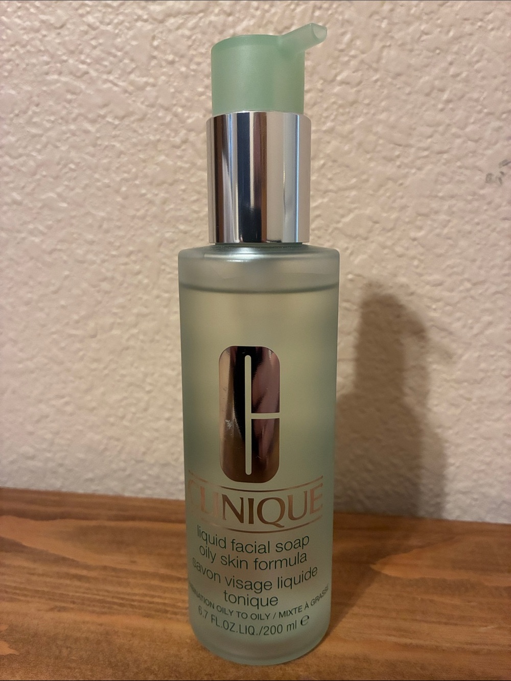 Clinique Liquid Facial Soap — Mint Green Pump Bottle with Silver Accents